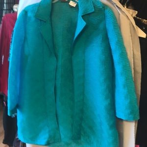 Chico’s teal colored jacket Travelers Collection